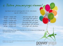 5 Jahre poweryoga vienna | Open house 13.12.2014