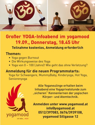 Großer Yoga-Infoabend im yogamood Studio | Yoga Guide Austria Großer Yoga-Infoabend im yogamood Studio | yogaguide
