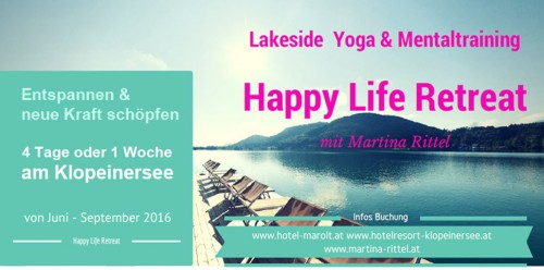 Happy Life Retreat Klopeinersee | yogaguide Happy Life Retreat Klopeinersee | yogaguide