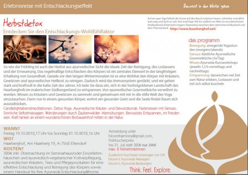 Herbstdetox | Yoga und Ayurveda | Nives Gobo  Yoga Guide