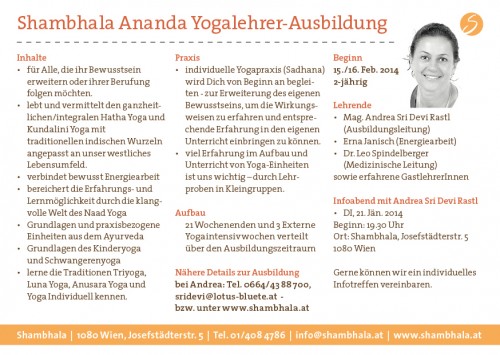 Shambhala Ananda Yogalehrer Ausbildung | yogaguide Shambhala Ananda Yogalehrer Ausbildung | yogaguide