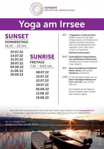 Sunset u Sunrise Yoga am Irrsee | yogaguide Sommer Tip