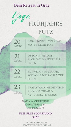 Retreat Fruehlingsputz FeelFree Graz | yogaguide Tipp Retreat Fruehlingsputz FeelFree Graz | yogaguide Tipp